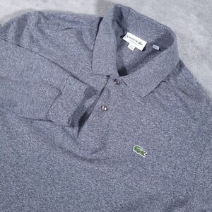 Lacoste Polo Shirt Mens 2XL Heathered Gray Pullover Preppy Casual Classic Fit